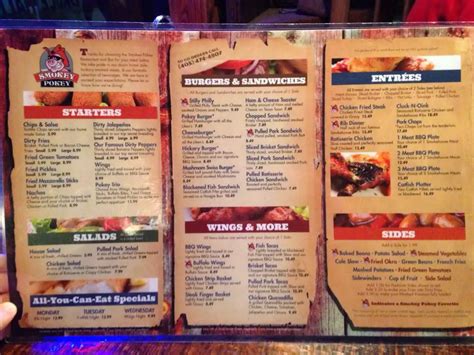 smokey pokey menu.